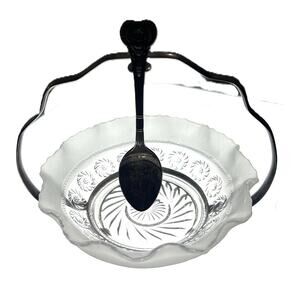 Celtic Plate Relish  Condiment Dish Stand & Egyptian Revival Scarab Spoon 6.25"